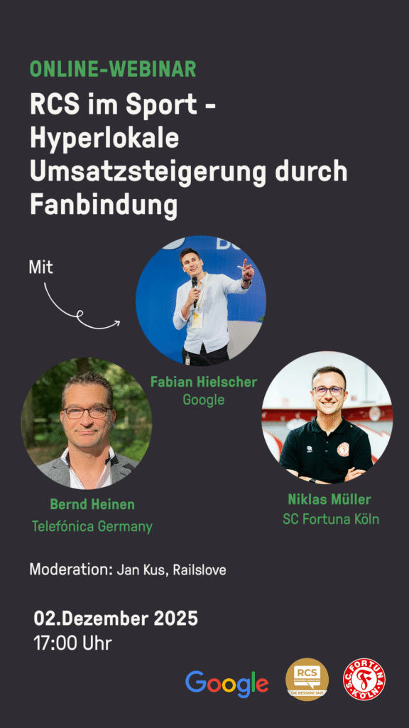 eventbild von unserem webinar zum thema: RCS im Sport - Hyperlokale Umsatzsteigerung durch Fanbindung